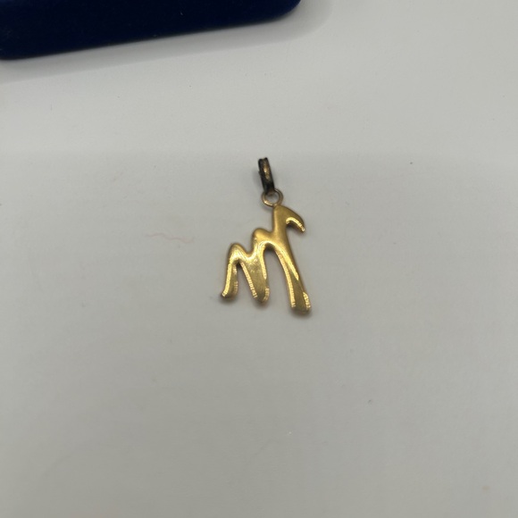 Vintage Monet 10k Gold Initial M Pendant Script - Picture 6 of 7